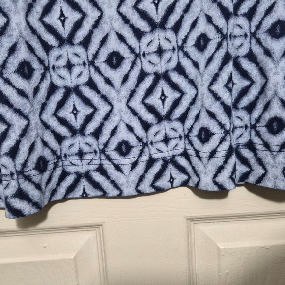 Fresh Produce Women's L Top 3/4 Sleeve Blue Diamond Stripe Casual Shirt - Picture 4 of 5